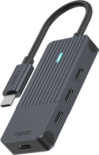 Rapoo 4-Port USB 3.1 Hub with USB-C Connection Gray