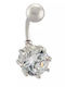 Oxzen Bauchnabel Piercing aus Stahl Silber