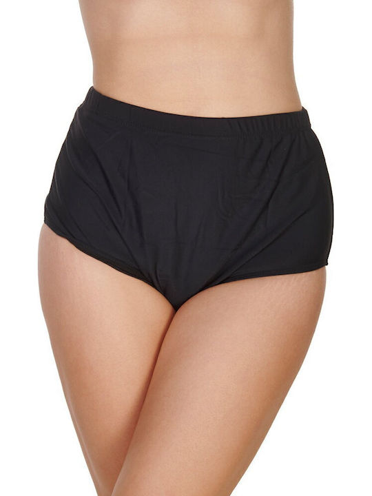 Bikini Slip Hohe Taille Schwarz