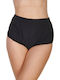 Bikini Slip Hohe Taille Schwarz