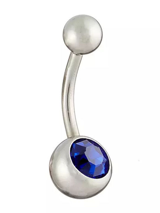 Oxzen Bauchnabelpiercing Aus Stahl Silber Blau