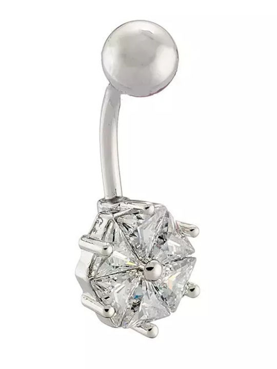Oxzen Bauchnabel Piercing aus Stahl Silber