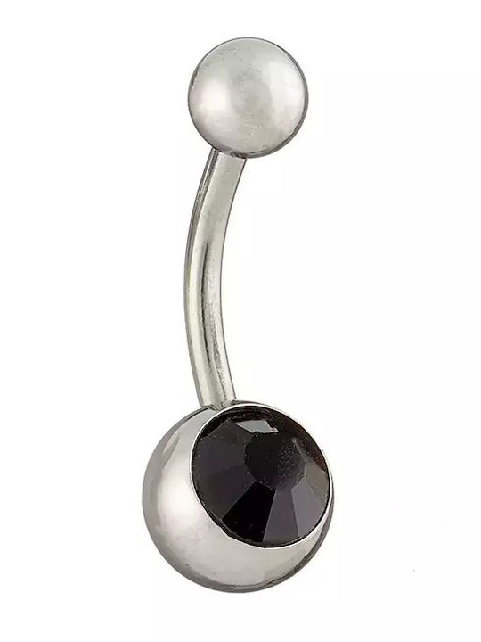 Oxzen Bauchnabelpiercing Aus Stahl Silber Schwarz