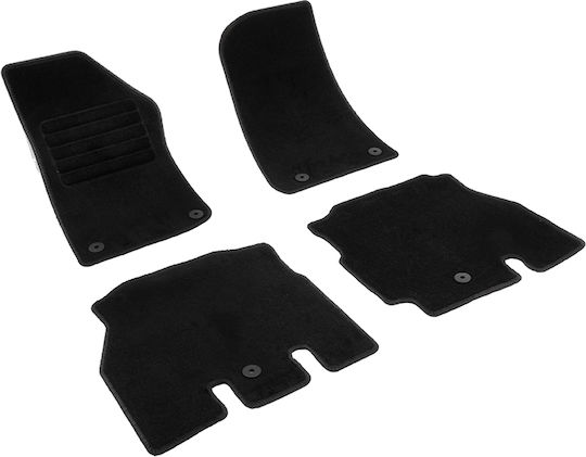 Rigum Satz Vorder- und Hintermatten 4Stück aus Teppichboden für Jeep Wrangler 2018+ Schwarz