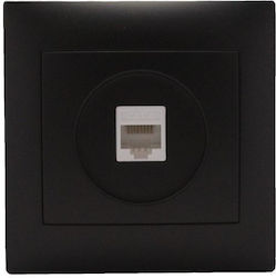 REDLED CAT6 SINGLE SOCKET IN BLACK 27523