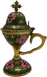 Household censer in bronze green 10.50x16cm