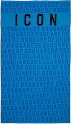 Dsquared2 Icon Logo Print Strandtuch Baumwolle Blau
