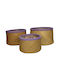 JK Home Decoration Set of Decorative Baskets Straw with Handles Brown 3pcs