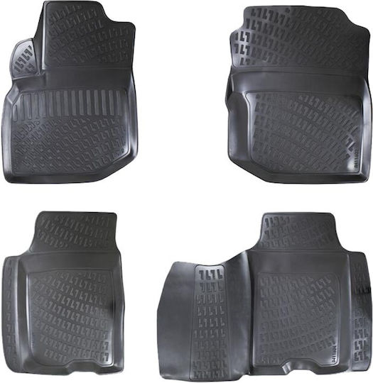 Bosse Set of Front and Rear Mats 4pcs Tray Type for Honda Jazz 2007-2014 Black