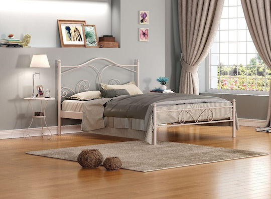 Ονειρικό Κρεβάτι Υπέρδιπλο για Στρώμα 160x190cm Εκρού