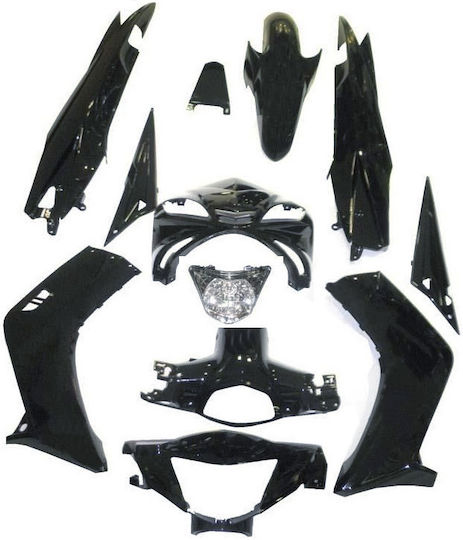Motorcycle Plastic Kit for Yamaha Crypton-X 135 Black 12pcs