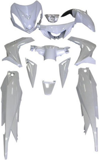 Σετ Πλαστικά Μοτοσυκλέτας για Yamaha Crypton-X 135 Λευκό 12τμχ