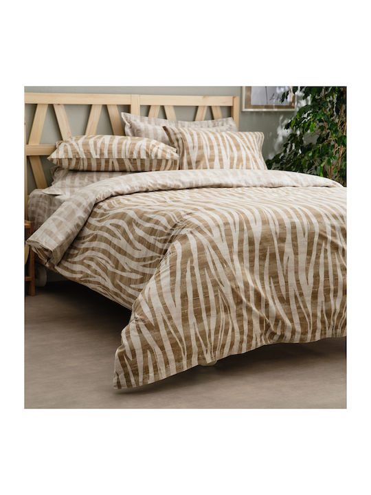 Charalambidis Textiles Safari Κουβερλί Υπέρδιπλο Καφέ 220x230cm