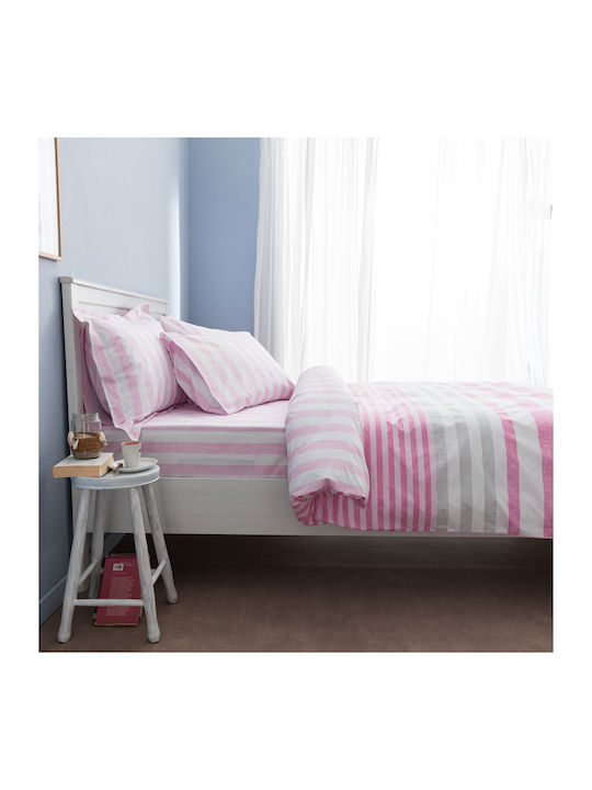 Charalambidis Textiles Ίριδα Κουβερλί Μονό από Βαμβάκι & Πολυεστέρα Ροζ 160x230cm