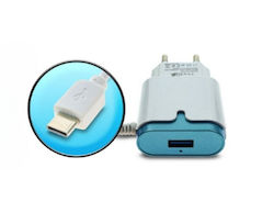 Loophole Φορτιστής με Ενσωματωμένο Καλώδιο με Θύρα USB-A USB-C 10W Μπλε (TFS-761-CB)