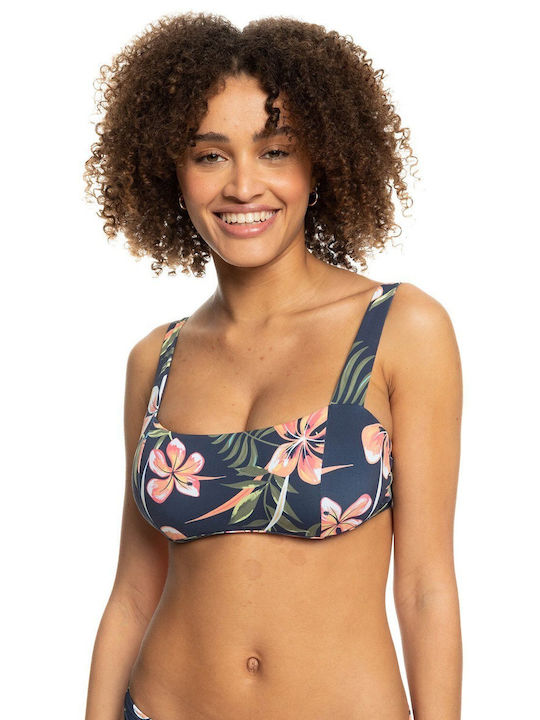 Roxy Sports Bra Bikini Top Navy Blue Floral ERJX304976-BSP6