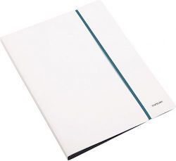 Top Team Clipboard Flexible with 30 plastic sleeves Slides White 1pcs