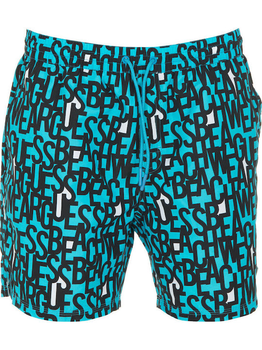 Guess Men's Swimwear Shorts Blue with Patterns