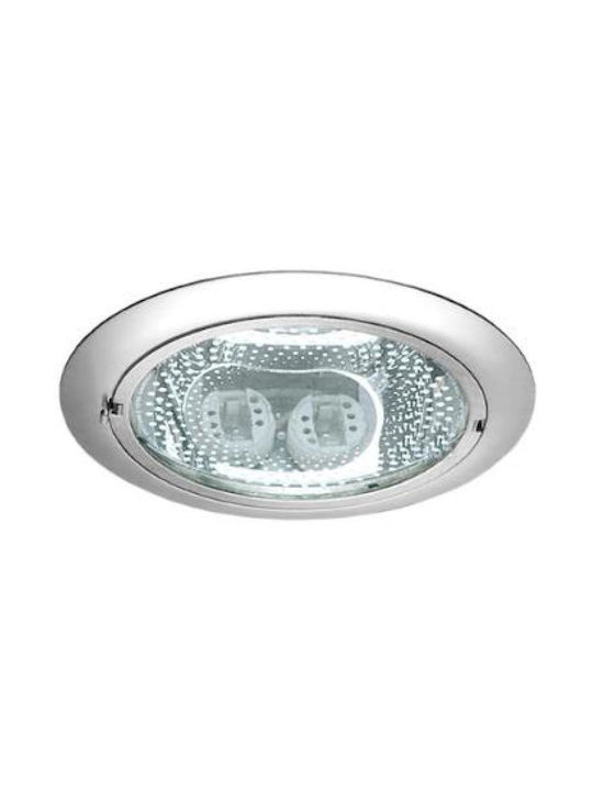 Fos me PL 2X26W MATRIX Μεταλλικό Χωνευτό Σποτ Ασημί 1τμχ