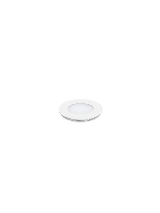 Fos me Round Metallic Recessed Spot with Integrated LED and Cool White Light White 9x9cm. 1pcs