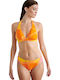 Orange Flower Bikini Set Triangle With Removable Padding Orange