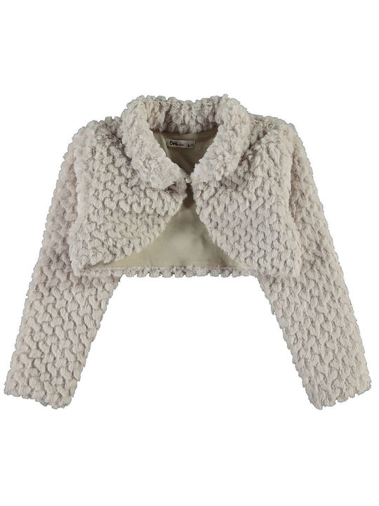 Children's boleros fur beige for girls