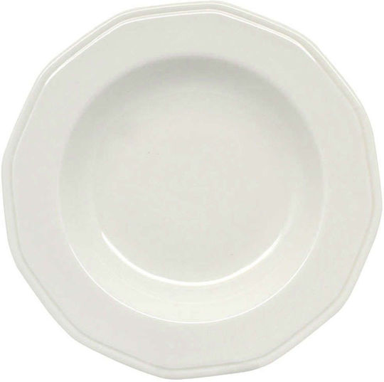 Ankor Premium Classic Farfurie adâncă din Porțelan Bej cu Diametru 23cm