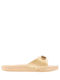 Scholl Leather Women's Flat Sandals in Gold Color