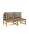 Two-Seater Sofa Outdoor Bamboo with Pillows 110x69x65cm