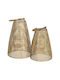 BigBuy Metallic Lantern Gold 20x20x31cm