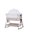 Chipolino Cradle Baby Boss with Mattress, Side Opening, and Wheels Humus