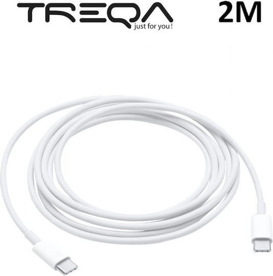 Treqa Cablu USB 2.0 USB-C Masculin - USB-C Alb 2m CA-2015