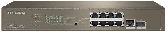 IP-COM G5310P-8-150W Управление на L3 PoE+ Switch с 9 Портове Гигабитови (1Gbps) Ethernet и 1 SFP Порт
