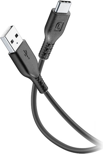 Cellular Line Cablu USB 2.0 USB-C Masculin - USB-A Negru 1.2m USBDATACUSBA-CK