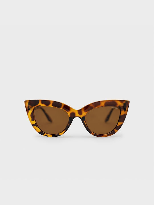 Hanley Salty Women's Sunglasses with Tortoise Shell Tartaruga Plastic Frame and Brown Polarized Lens