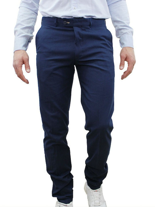 Dors Men's Trousers Chino Elastic Navy Blue