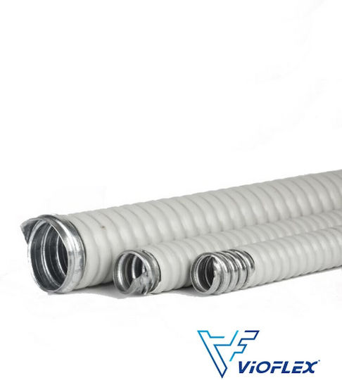 Vioflex Elektrischer Leitungskanal mit Durchmesser 22mm aus Metall 1m Φ22-25 50m 2100125