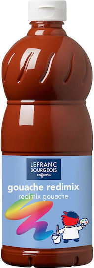 Lefranc Bourgeois Redimix Gouache Tempera Paints 481 Burnt Sienna in Bottle 1000ml 1pcs