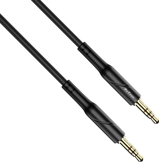Καλώδιο Ήχου 3.5mm male - 3.5mm male Μαύρο 1m με Επίχρυσους Ακροδέκτες 40277