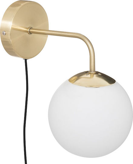 Atmosphera Dris Wall Lamp with Plug Gold 25x15cm Atmosphera Dris Wall Lamp with Plug Gold 25x15cm
