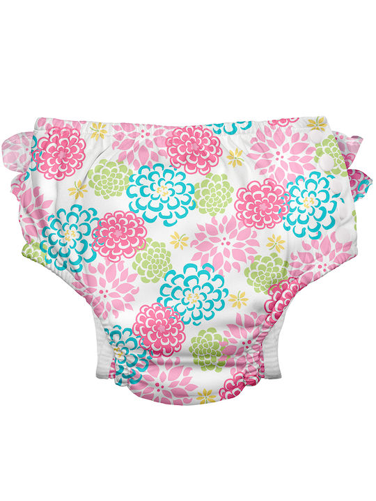 Μαγιό - πάνα GREEN SPROUTS Eco Snap Ruffled Swim Diaper White Zinnia GS-711158-040