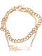 Urban Classics Gold Plated Anklet Aquarius Stainless Steel Black 22cm