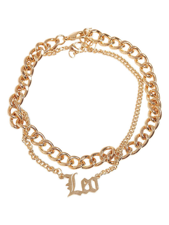 Urban Classics Bracelet Anklet Chain Leo made of Steel Gold Plated