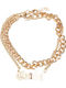 Urban Classics Gold Plated Anklet Gemini Stainless Steel Black 22cm