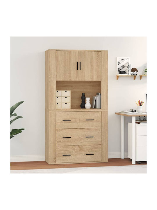 Office Storage Chipboard Closet Sonoma L80xW33xH150cm