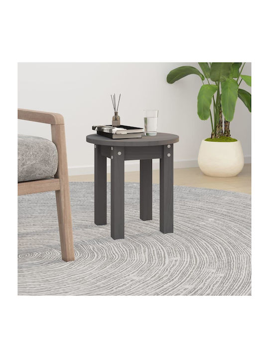 Solid Wood Side Table Gray L35xW35cm