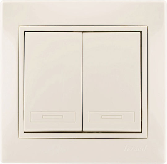 Lezard Recessed Wall Switch Lighting Two-Way with Frame Beige