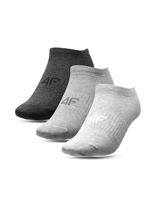 4F Αθλητικές Κάλτσες Γκρι 3 Ζεύγη