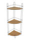 Eurocasa Corner Floor Bathroom Shelf Bamboo with 3 Shelves 27x20x61cm