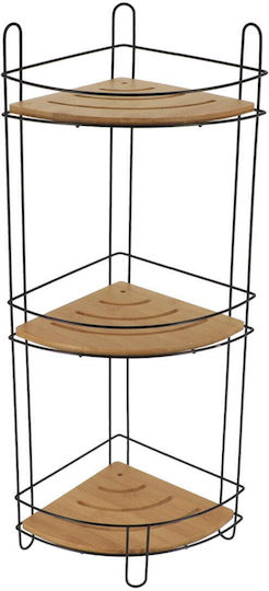 Eurocasa Ecke Boden Badezimmerregal Bamboo mit 3 Regalböden 27x20x61cm Schwarz Eurocasa Ecke Boden Badezimmerregal Bamboo mit 3 Regalböden 27x20x61cm Schwarz